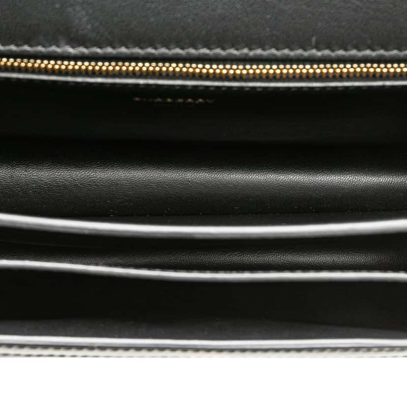 Burberry Medium TB Monogram Embossed Calfskin Chain Crossbody Black Leather Good condition - Model View
