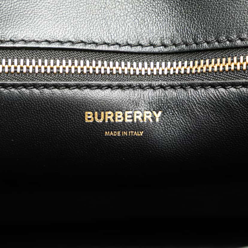 Burberry Medium TB Monogram Embossed Calfskin Chain Crossbody Black Leather Good condition - Box View