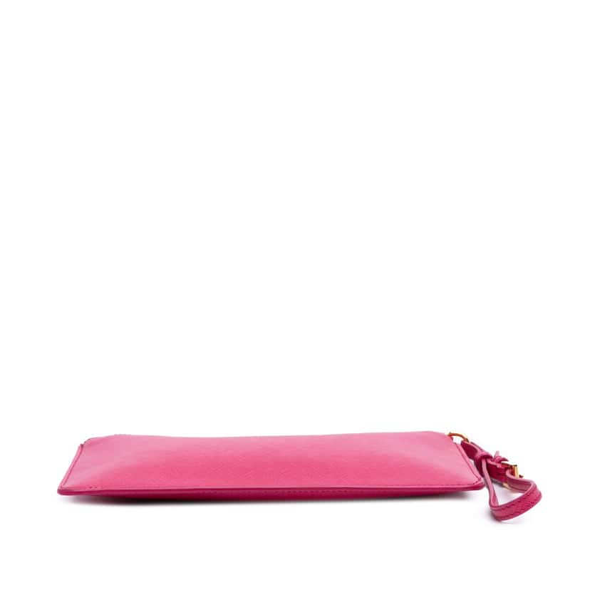 Prada Saffiano Zip Pouch Pink Leather Good condition - Inside View