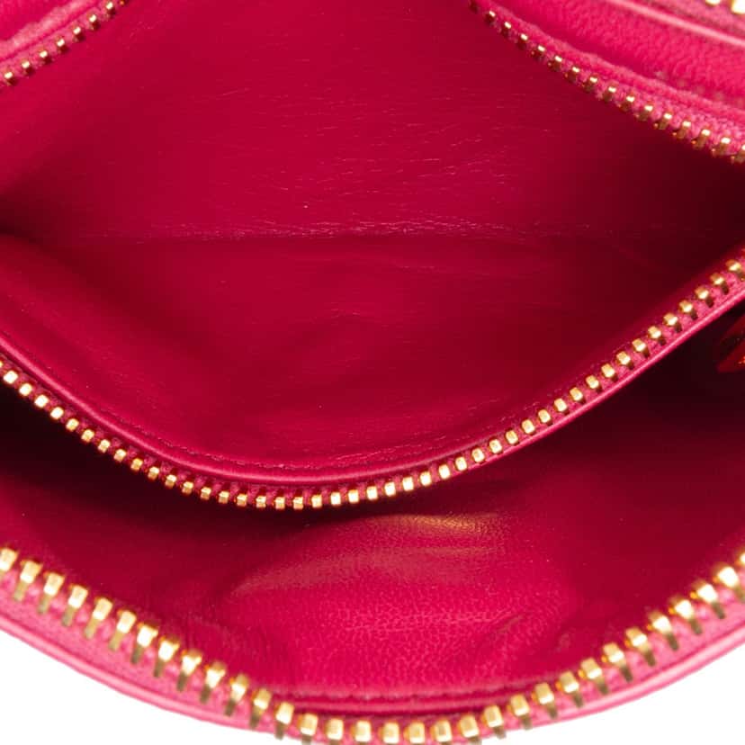 Prada Saffiano Zip Pouch Pink Leather Good condition - Box View
