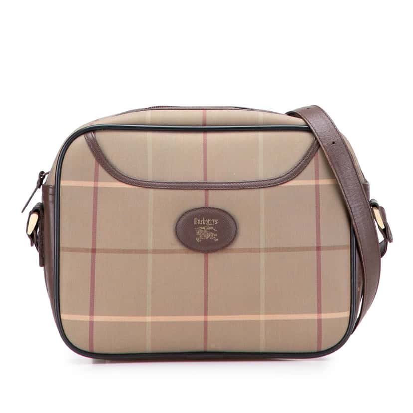 Burberry Vintage Check Canvas Crossbody Brown Canvas Good condition - Front View