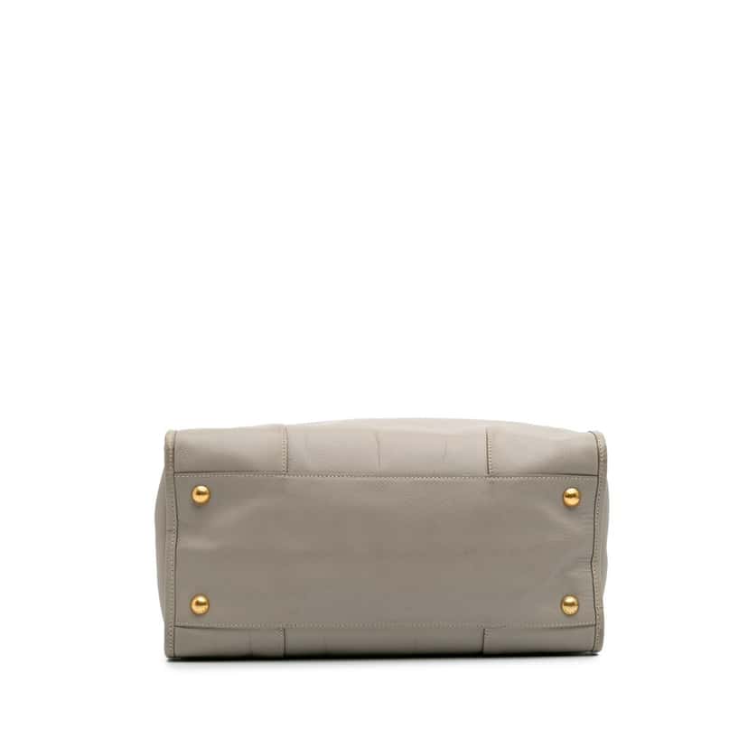 Prada Saffiano Satchel Grey Leather Good condition - Inside View