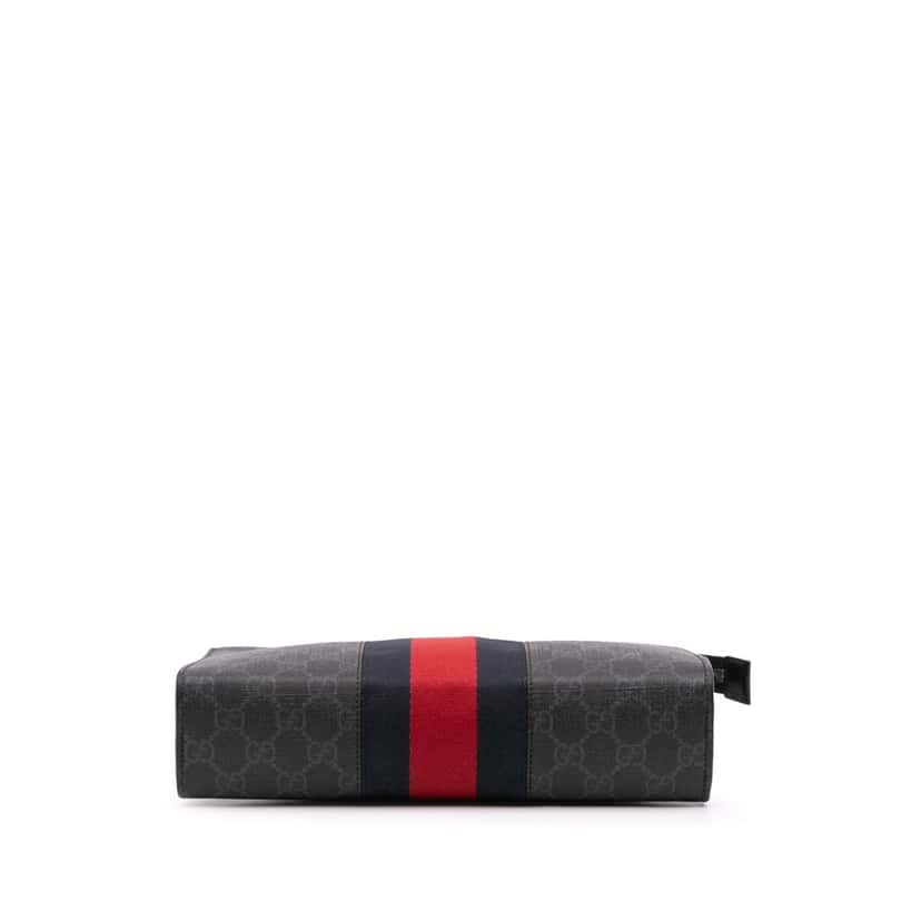 Gucci GG Supreme Web Clutch Black Canvas Good condition - Inside View
