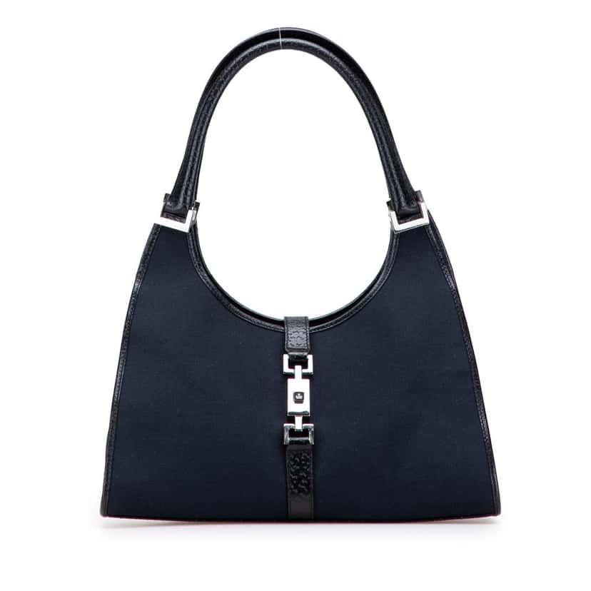 Gucci Canvas Jackie Bardot Shoulder Bag Blue Canvas Good condition - Front View