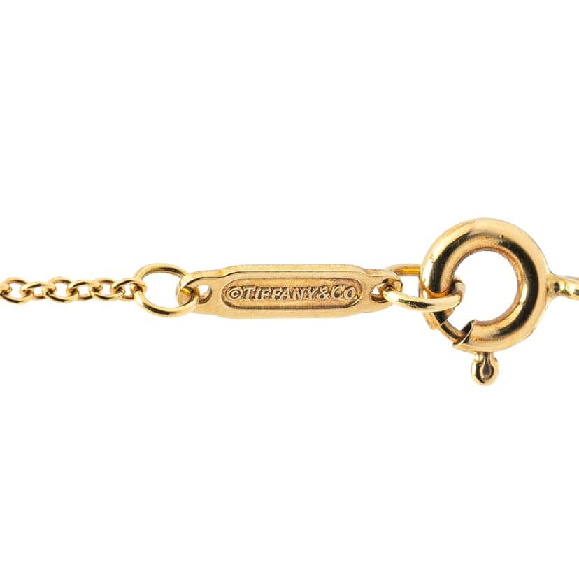 Tiffany & Co 18K Yellow Gold Trefoil Open Key Pendant Necklace Gold Gold Good condition - Back View