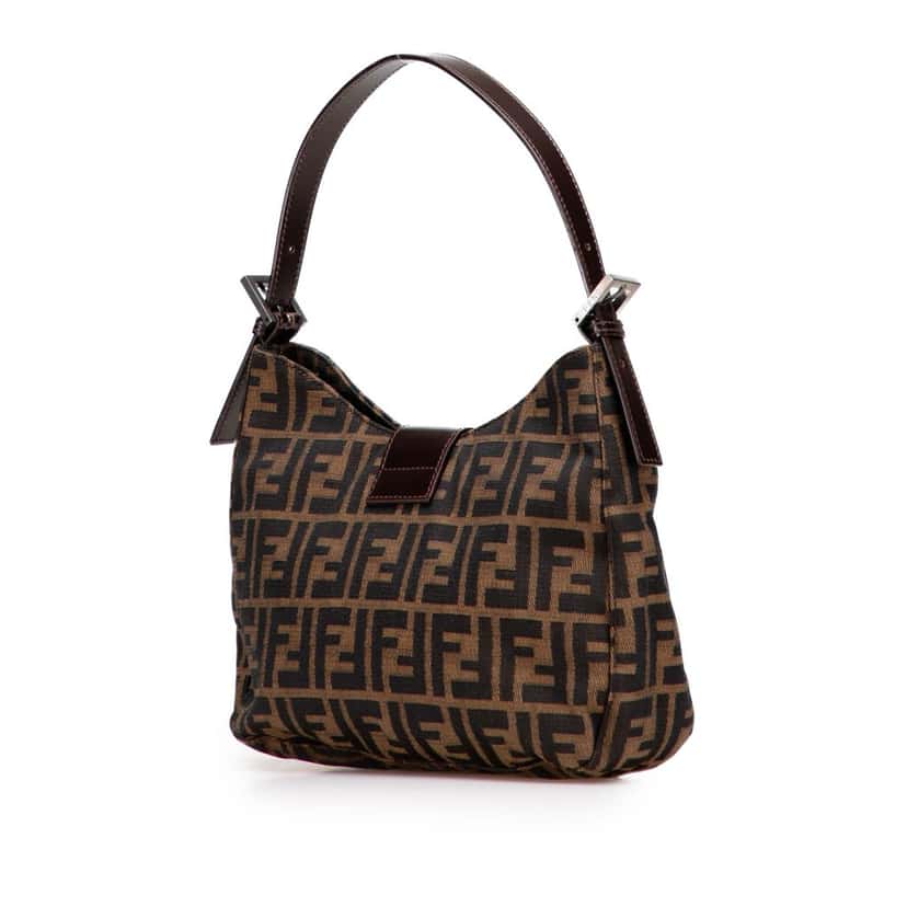 Fendi Zucca Canvas Shoulder Bag Brown Canvas Good condition - Back View