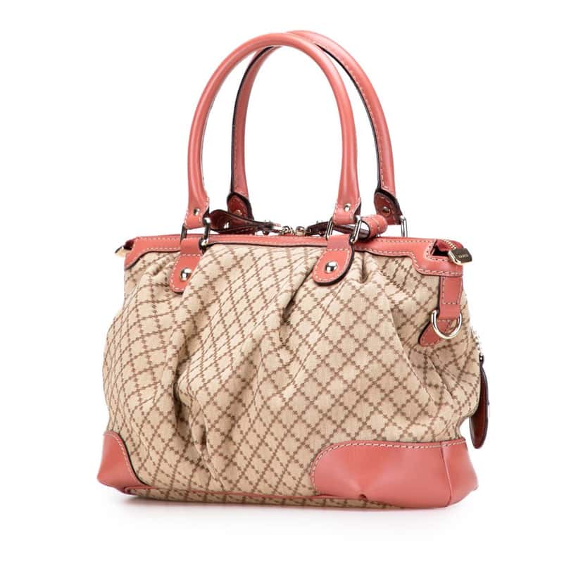 Gucci Diamante Canvas Sukey Satchel Brown Canvas Good condition - Back View