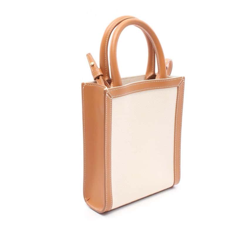 Celine Mini Canvas Vertical Cabas Tote Brown Canvas Good condition - Back View
