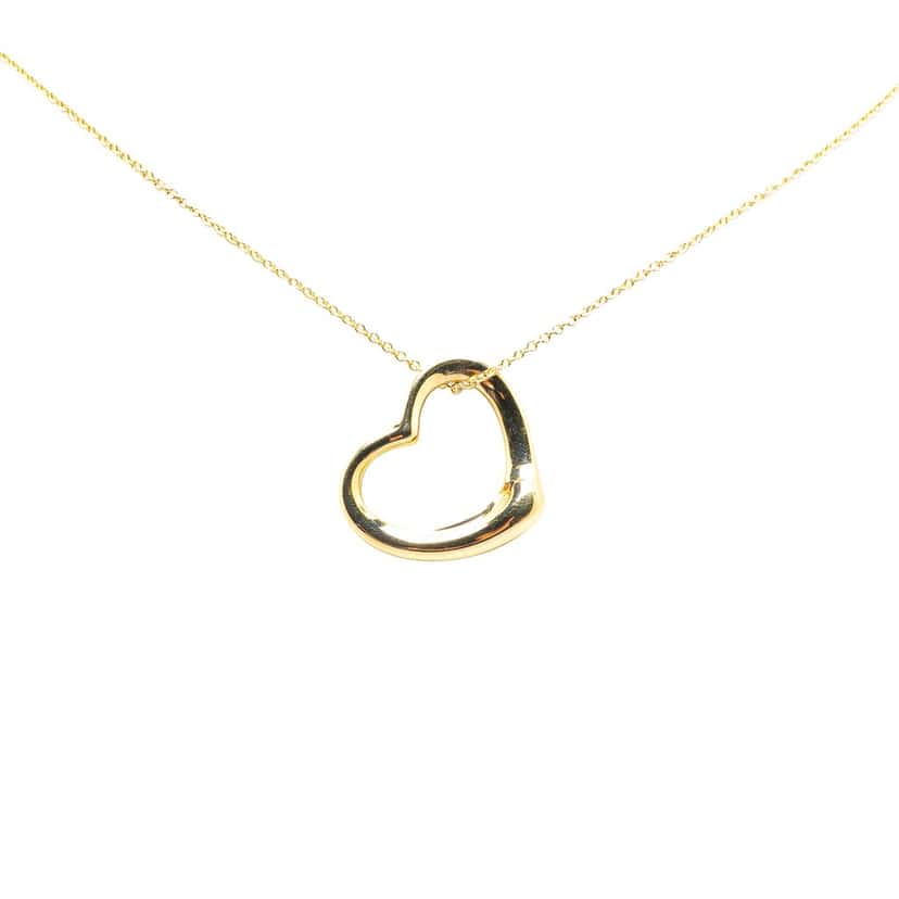 Tiffany & Co Elsa Peretti 18K Yellow Gold Open Heart Pendant Necklace Gold Gold Good condition - Front View