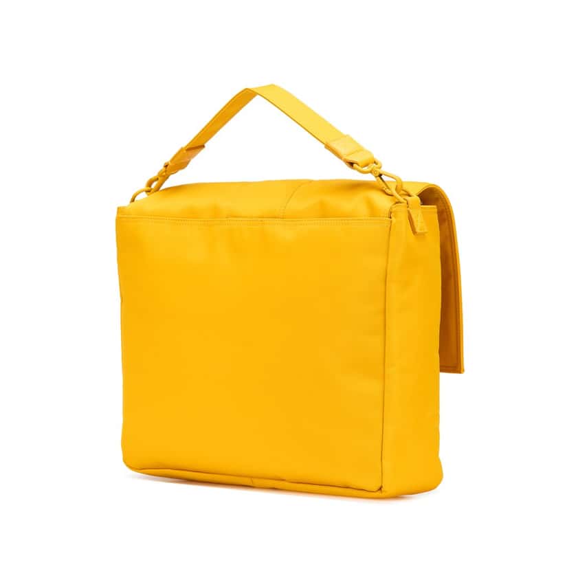 Fendi Large Econyl Nylon Baguette Satchel Yellow Very good condition - Back View