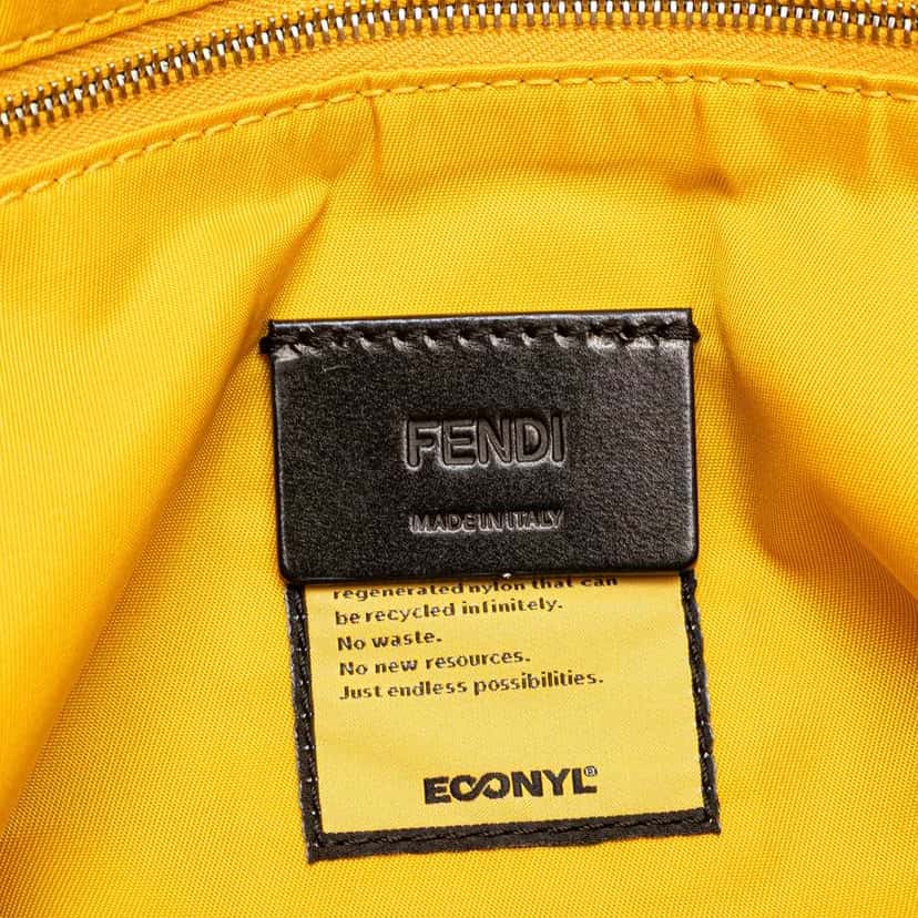 Fendi Large Econyl Nylon Baguette Satchel Yellow Very good condition - Box View