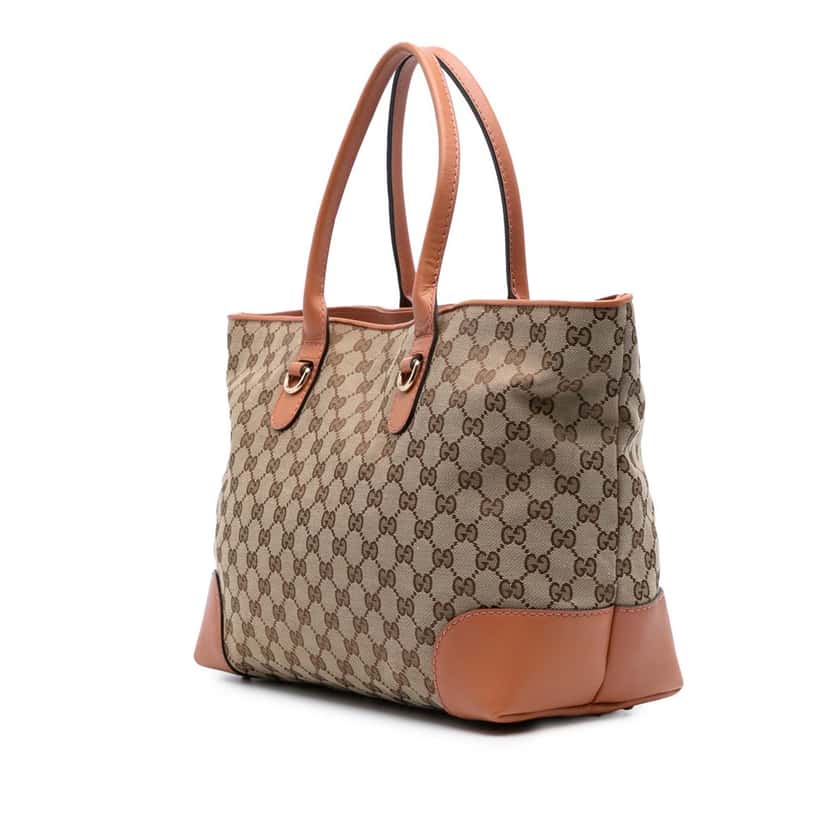 Gucci GG Canvas Heart Bit Tote Brown Canvas Good condition - Back View