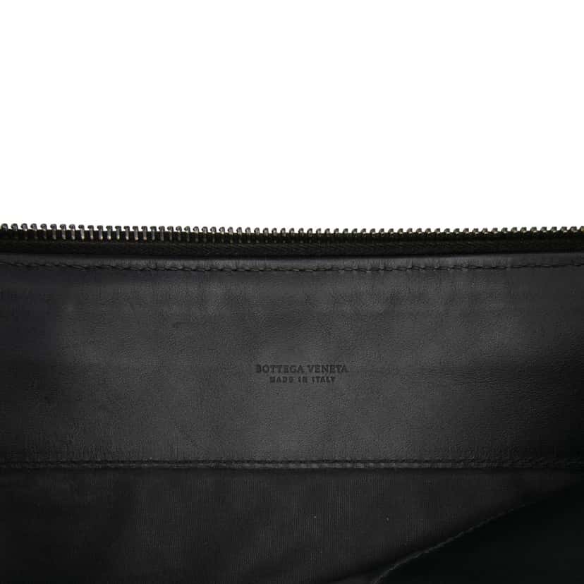 Bottega Veneta Leather Intrecciato Clutch Black Leather Good condition - Box View