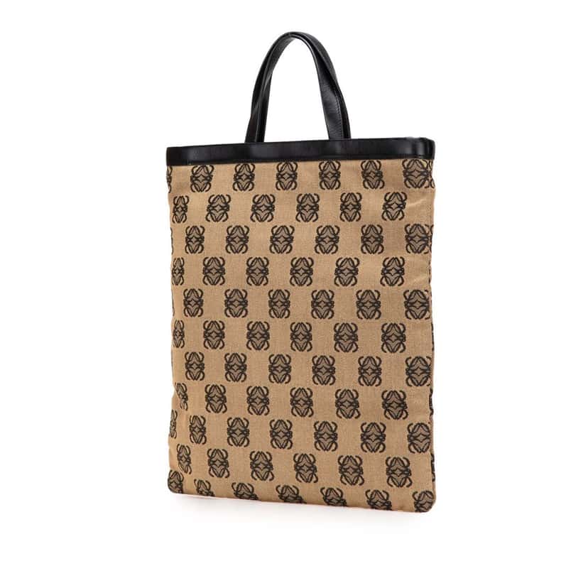 Loewe Anagram Canvas Tote Brown Canvas Good condition - Back View