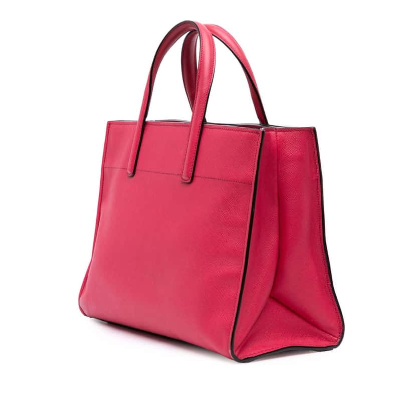 Prada Saffiano Soft Triple Pocket Tote Pink Leather Good condition - Back View