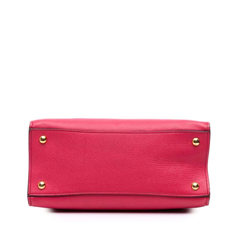 Prada Saffiano Soft Triple Pocket Tote Pink Leather Good condition - Inside View