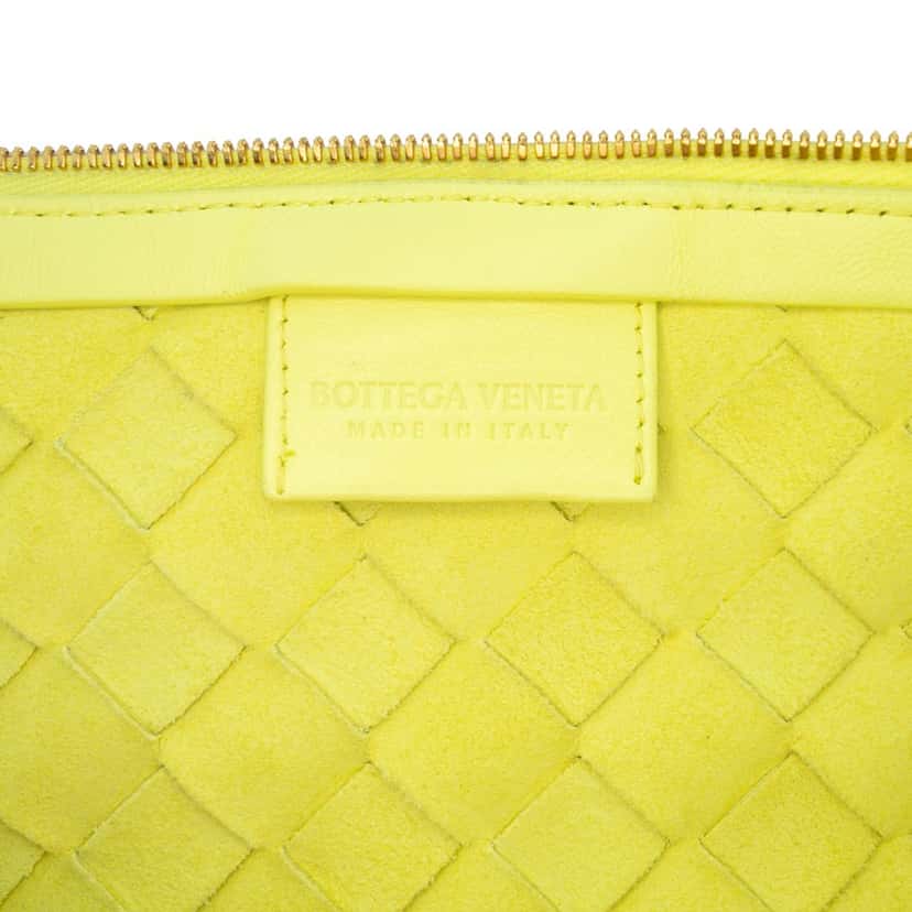 Bottega Veneta Medium Lambskin Intrecciato Turn Pouch Yellow Leather Good condition - Box View