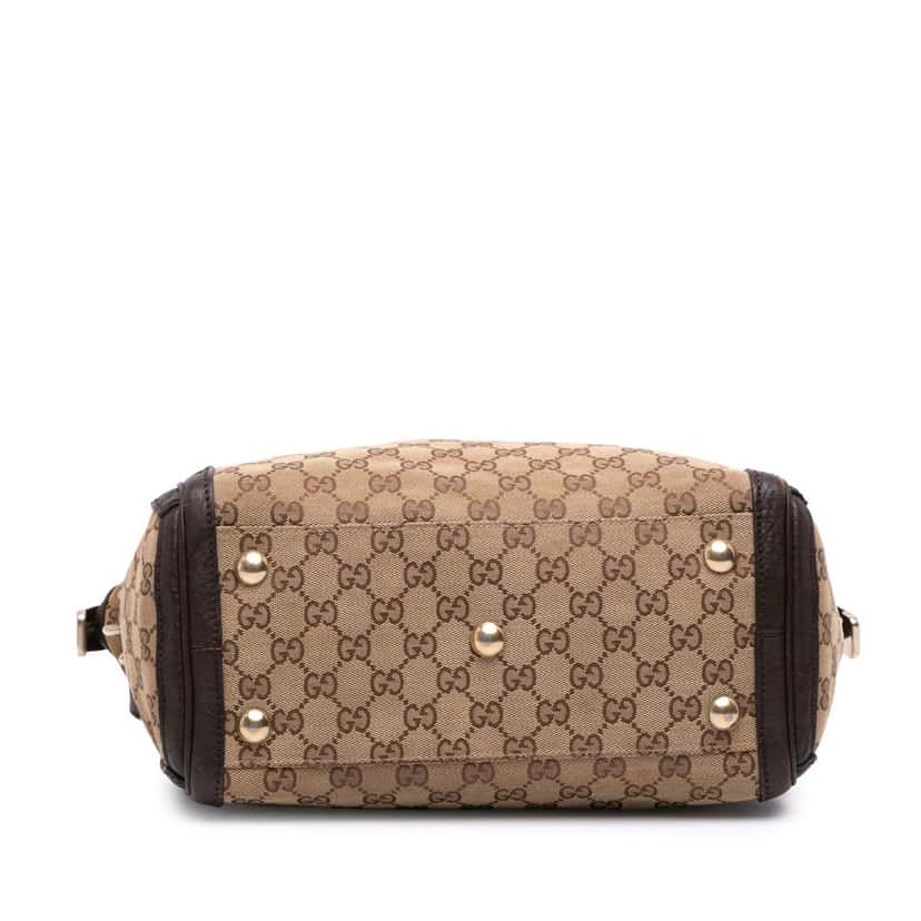 Gucci Medium GG Canvas Charm Satchel Brown Canvas Good condition - Inside View