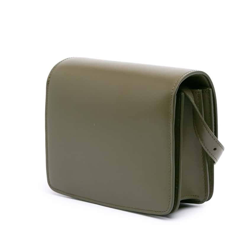 Celine Small Calfskin Classic Box Green Leather Good condition - Back View