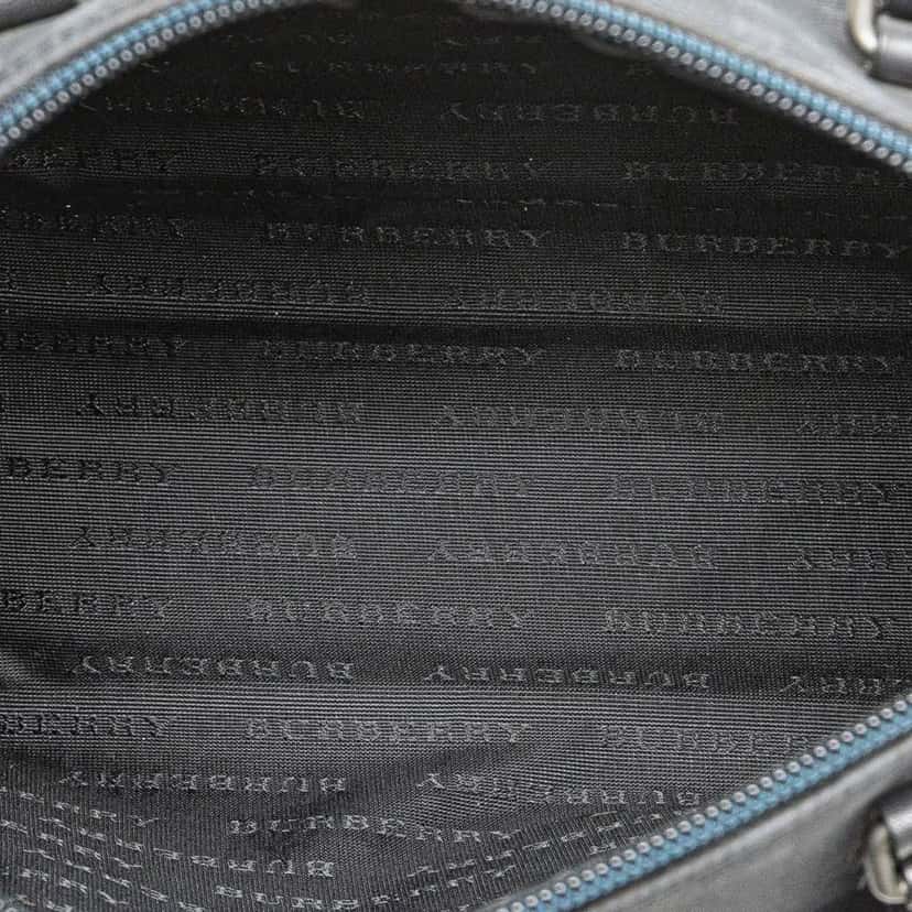 Burberry Tonal Check Canvas Boston Bag Black Canvas Good condition - Model View