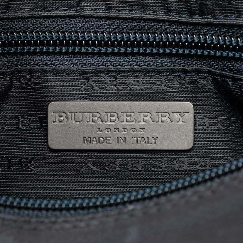 Burberry Tonal Check Canvas Boston Bag Black Canvas Good condition - Box View