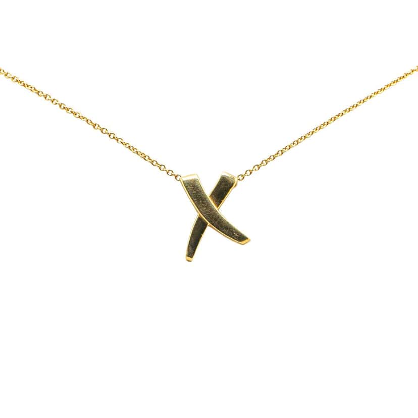 Tiffany & Co Paloma Picasso 18K Yellow Gold Paloma's Graffiti X Pendant Necklace Gold Gold Good condition - Front View