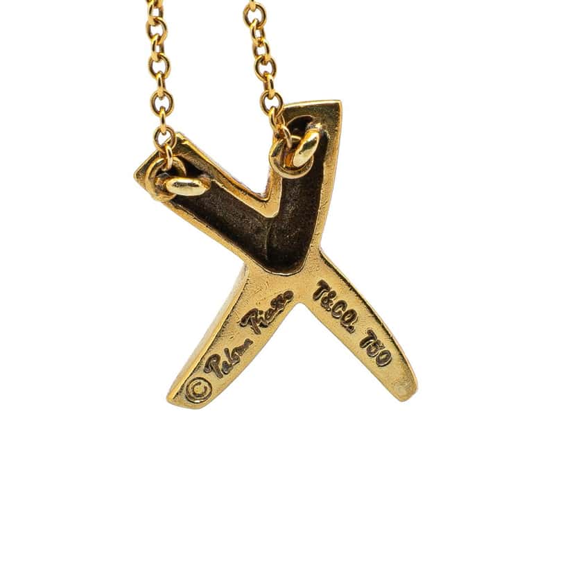 Tiffany & Co Paloma Picasso 18K Yellow Gold Paloma's Graffiti X Pendant Necklace Gold Gold Good condition - Model View