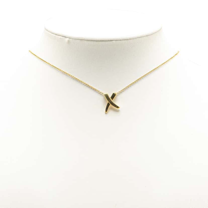 Tiffany & Co Paloma Picasso 18K Yellow Gold Paloma's Graffiti X Pendant Necklace Gold Gold Good condition - Box View