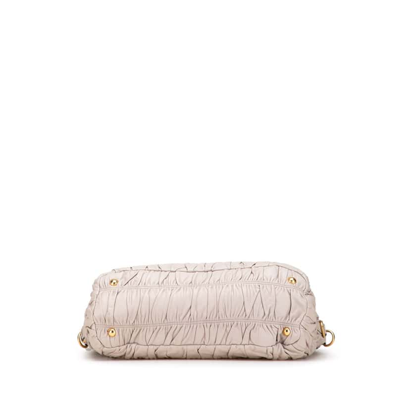 Prada Nappa Gaufre Satchel White Leather Good condition - Inside View