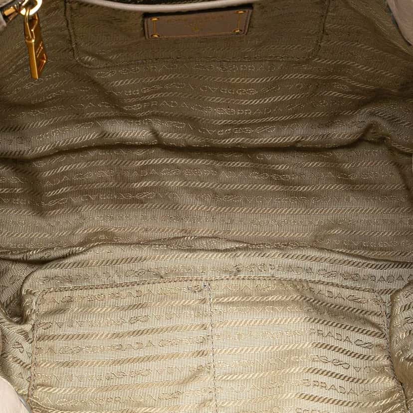 Prada Nappa Gaufre Satchel White Leather Good condition - Model View