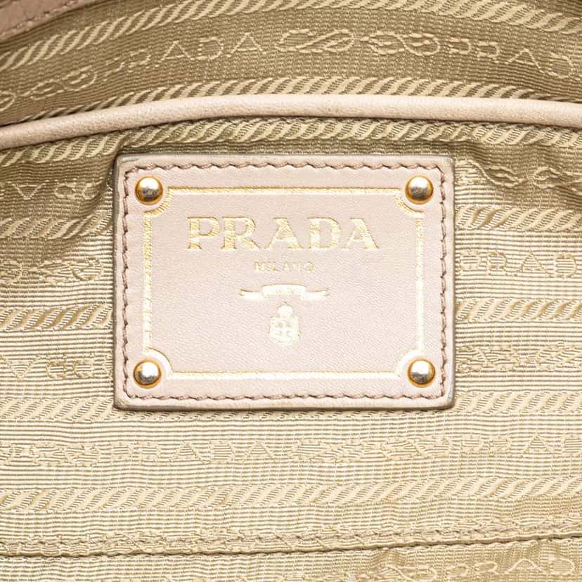 Prada Nappa Gaufre Satchel White Leather Good condition - Box View