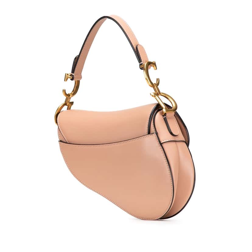Dior Mini Calfskin Saddle Bag Pink Leather Good condition - Back View