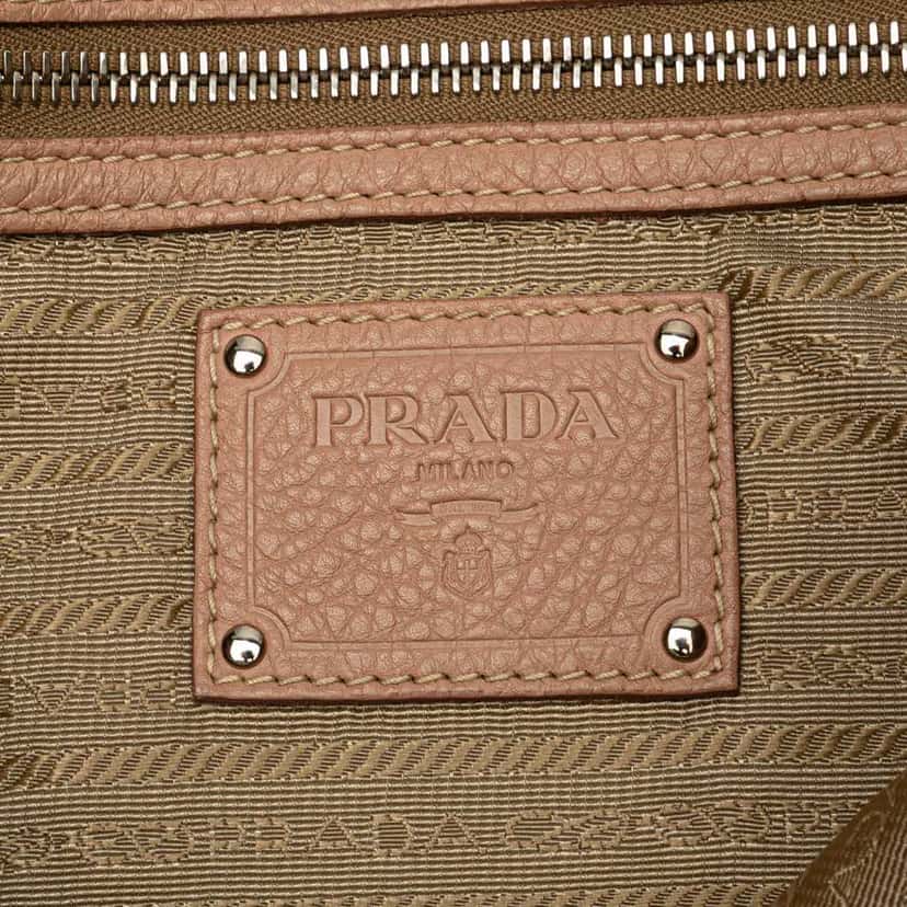 Prada Vitello Daino Open Convertible Tote Brown Leather Good condition - Box View