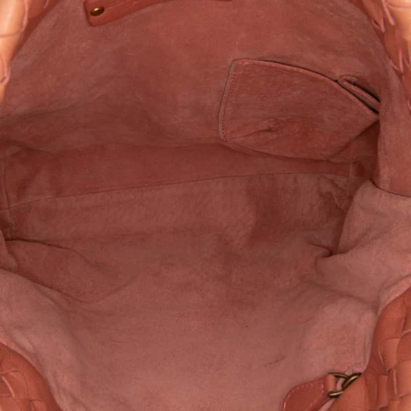 Bottega Veneta Mini Nappa Intrecciato Shopper Tote Pink Leather Good condition - Model View