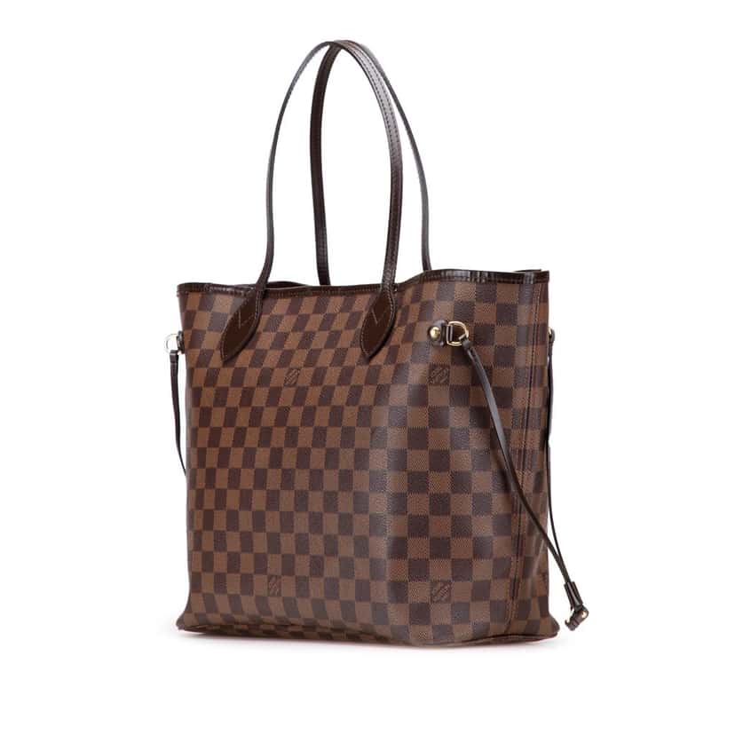 Louis Vuitton Damier Ebene Neverfull MM Brown Canvas Good condition - Back View