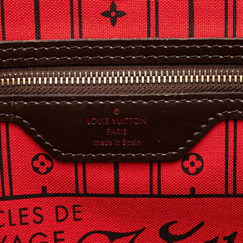 Louis Vuitton Damier Ebene Neverfull MM Brown Canvas Good condition - Box View