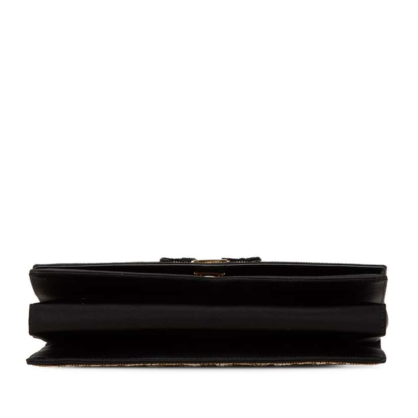 Salvatore Ferragamo Medium Vara Embellished Satin Ginny Chain Crossbody Black Satin Good condition - Inside View
