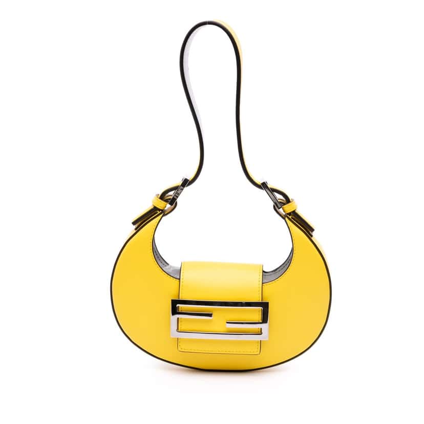 Fendi Mini Leather Cookie Hobo Yellow Leather Good condition - Front View