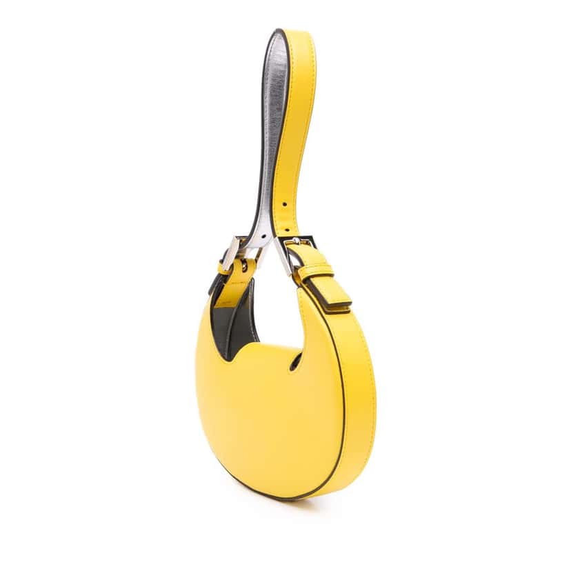 Fendi Mini Leather Cookie Hobo Yellow Leather Good condition - Back View