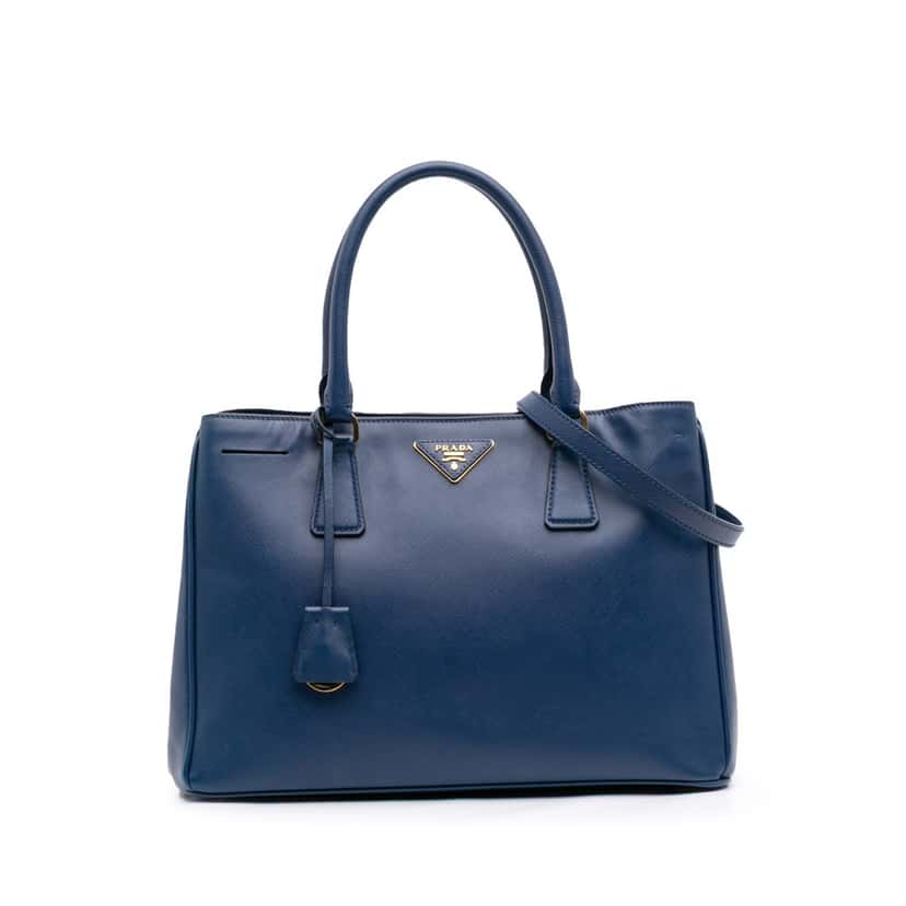 Prada Medium Saffiano Lux Galleria Tote Blue Leather Good condition - Front View