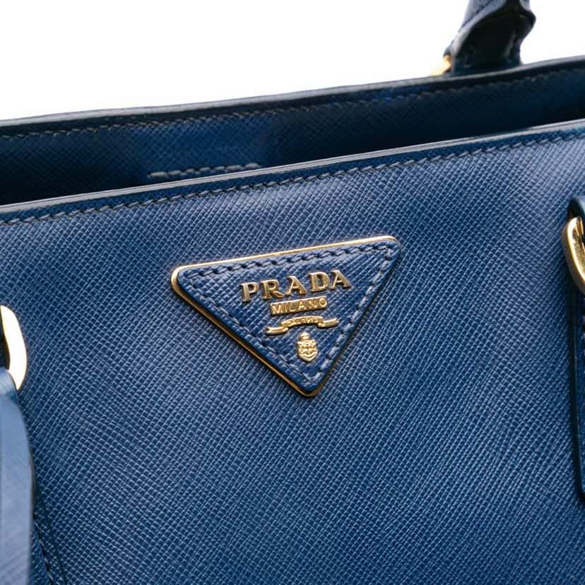 Prada Medium Saffiano Lux Galleria Tote Blue Leather Good condition - Box View