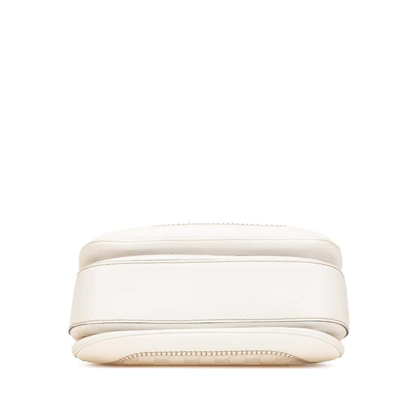 Gucci Medium GG Canvas New Bamboo Satchel White Canvas Good condition - Inside View