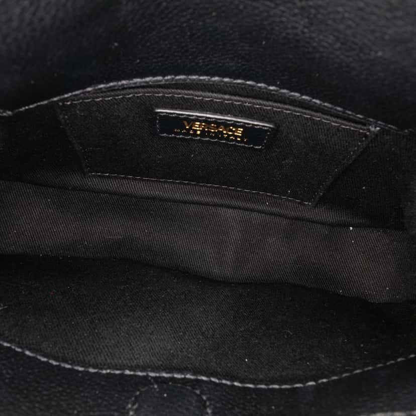 Versace Small Leather La Medusa Chain Hobo Black Leather Good condition - Model View