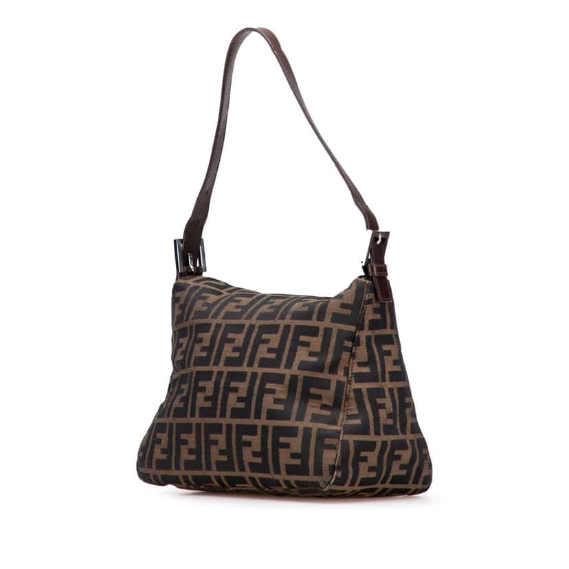 Fendi Zucca Canvas Shoulder Bag Brown Canvas Good condition - Back View