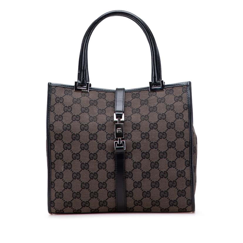 Gucci GG Canvas Jackie Handbag Brown Canvas Good condition - Front View