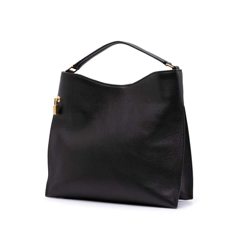 Tom Ford Small Grained Calfskin Alix Hobo Black Leather Good condition - Back View