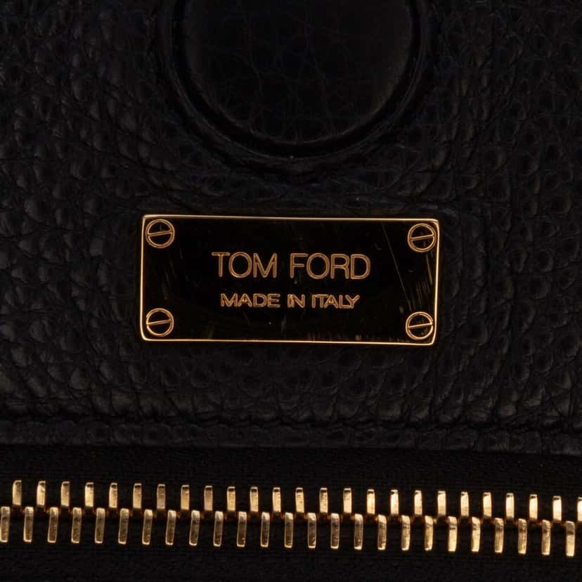 Tom Ford Small Grained Calfskin Alix Hobo Black Leather Good condition - Box View