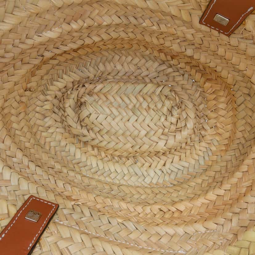 Loewe Mini Raffia Basket Tote Brown Good condition - Model View