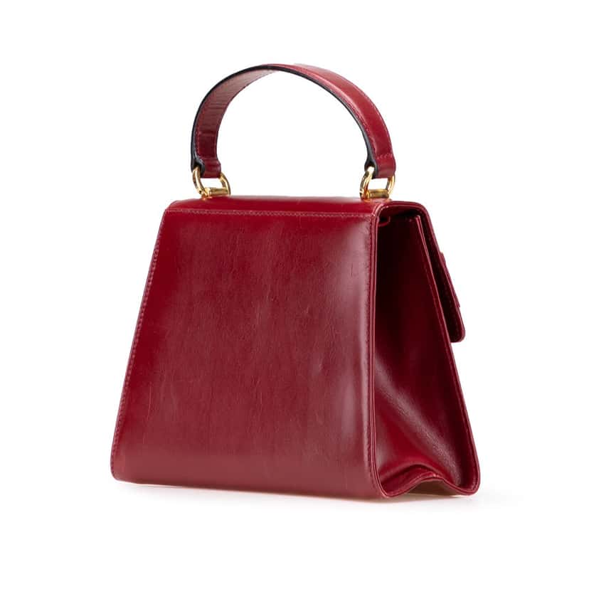 Salvatore Ferragamo Leather Vara Bow Satchel Red Leather Good condition - Back View