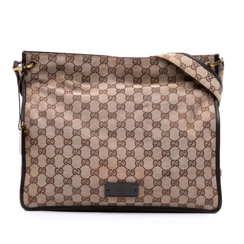 Gucci GG Canvas Messenger Bag Brown Canvas Good condition - Front View